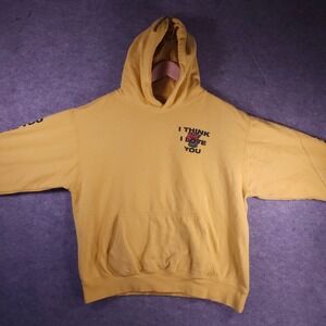 Yours Truly Yellow Phora I Think I Love You Rose Graphic Hoodie‎ Men L Rare Flaw